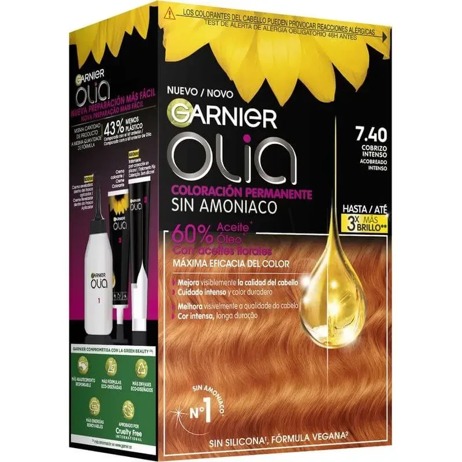 Garnier Olia Стійка фарба без аміаку, приємний запах з натуральними квітковими оліями - насичений мідний 7.40: ціни та характеристики