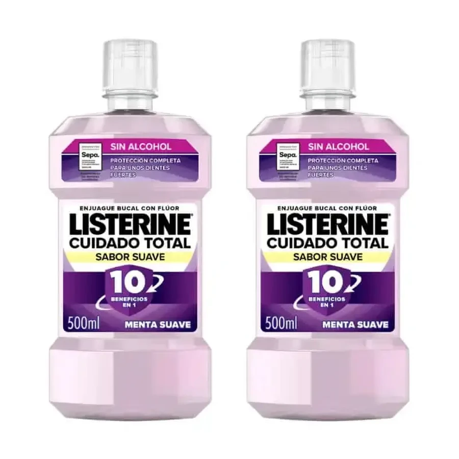 Listerine Duplo Total Care Mouthwash Mild Flavour, 2 x 500 Ml: цены и характеристики