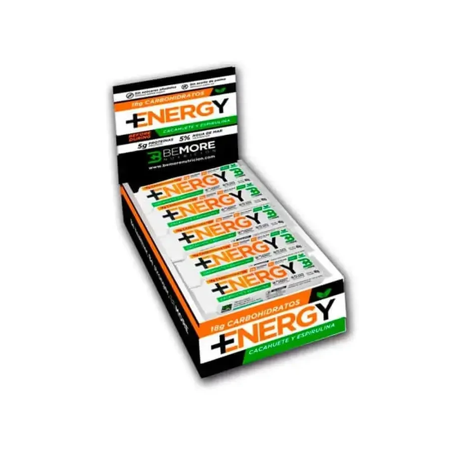 Bemore Nutrition Energy+ Енергетичний батончик зі смаком арахісу та спіруліни 18 шт.: ціни та характеристики