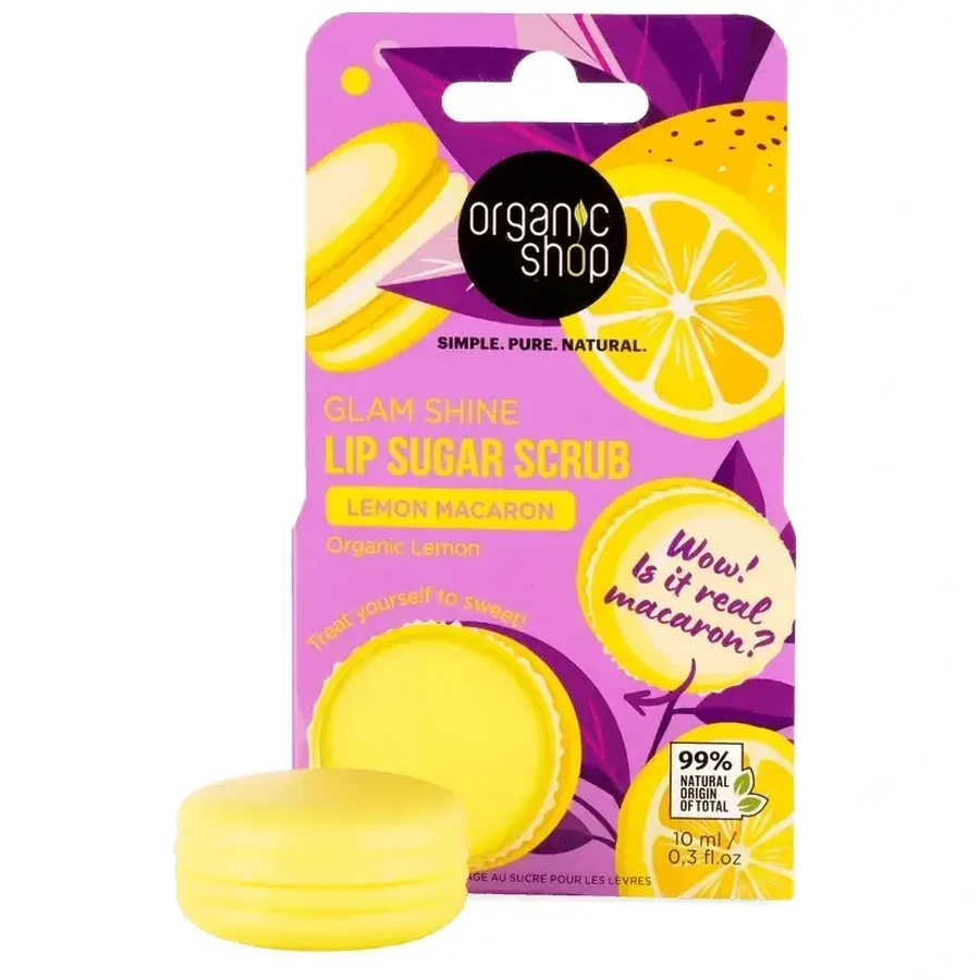 Organic Shop Fac Lemon Macaron Sugar Lip Scrub , 10 мл: цены и характеристики