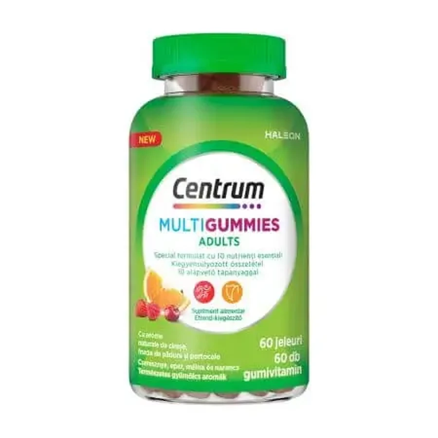 Centrum Мультигумі для дорослих з вітамінами А, С, D та цинком, 60 драже, Haleon: ціни та характеристики