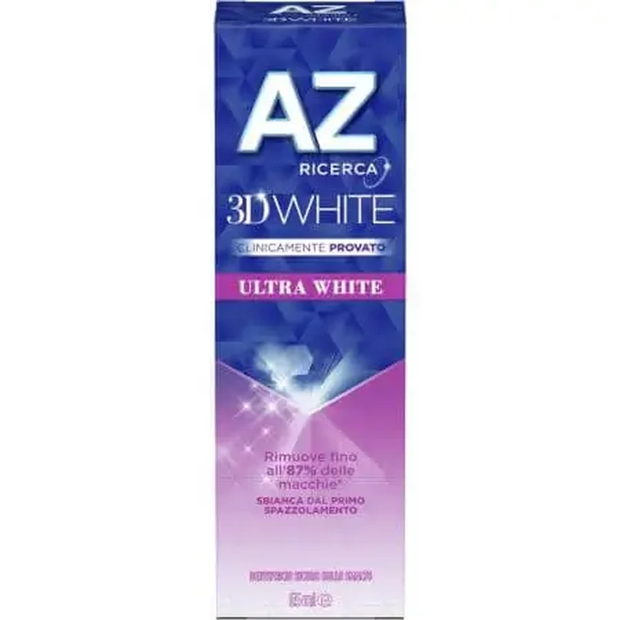 Відбілююча зубна паста 3D White, Ultra White AZ, 65 мл, Research: ціни та характеристики