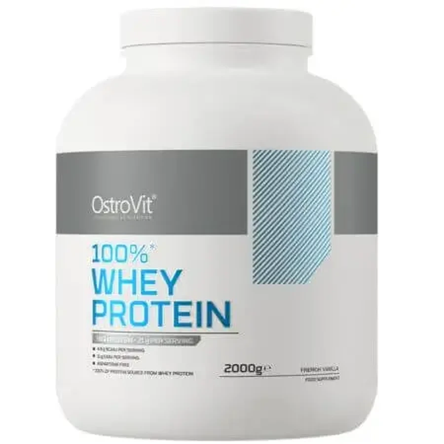 Сироватковий протеїн зі смаком ванілі Whey Protein French Vanilla, 2000 г, OstroVit: ціни та характеристики