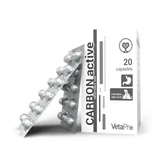 Добавка для травлення для собак та котів Carbon Active, 250 мг, 20 капсул, Vetapro