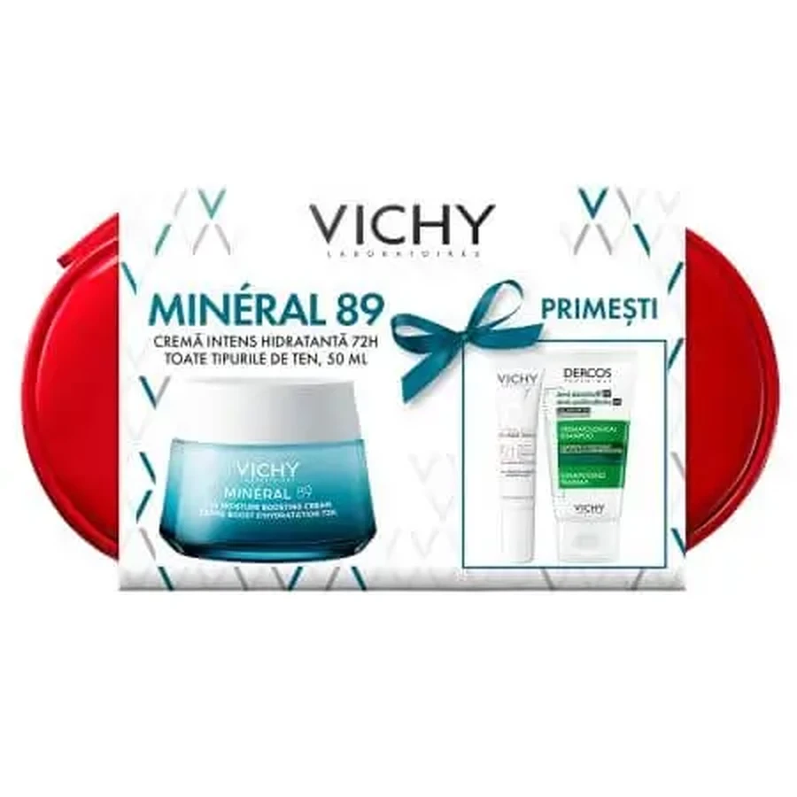 Минеральный крем 89 для всех типов кожи, 50 мл + Флюид с SPF 50+ Capital Soleil, 15 мл + Шампунь против перхоти Dercos, 50 мл, Vichy: цены и характеристики