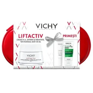 Денний крем Liftactiv Hyaluronic Specialist H.A Liftactiv, 50 мл + флюїд Capital Soleil SPF 50+, 15 мл + шампунь Dercos Anti-Mattrane Dercos, 50 мл, Vichy