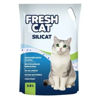 Силікатний наповнювач для котів, 3800 мл, Fresh Cat