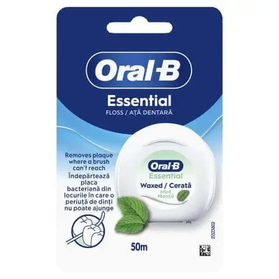 Зубная нить Essential floss со вкусом мяты, 50 м, Oral-B: цены и характеристики
