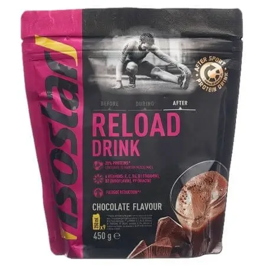 Протеїновий порошок зі смаком шоколаду After Sport Reload Drink, 450 г, Isostar: ціни та характеристики