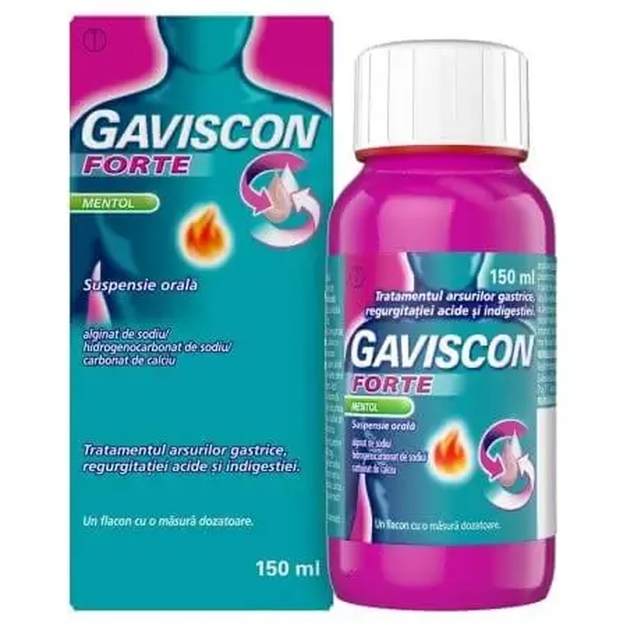 Гавіскон Форте Ментол оральна суспензія, 150 мл, Reckitt Benckiser: ціни та характеристики