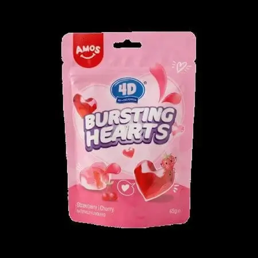 Полуничне желе 4D Fruit Gummy Полуниця-вишня, 65 г, Amos: ціни та характеристики