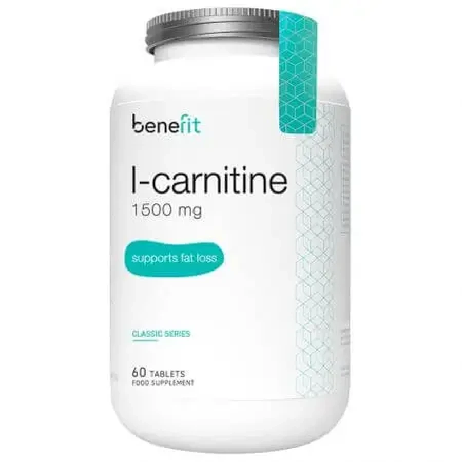 L-карнітин Classic Series, 1500 мг, 60 таблеток, Benefit Nutrition: ціни та характеристики