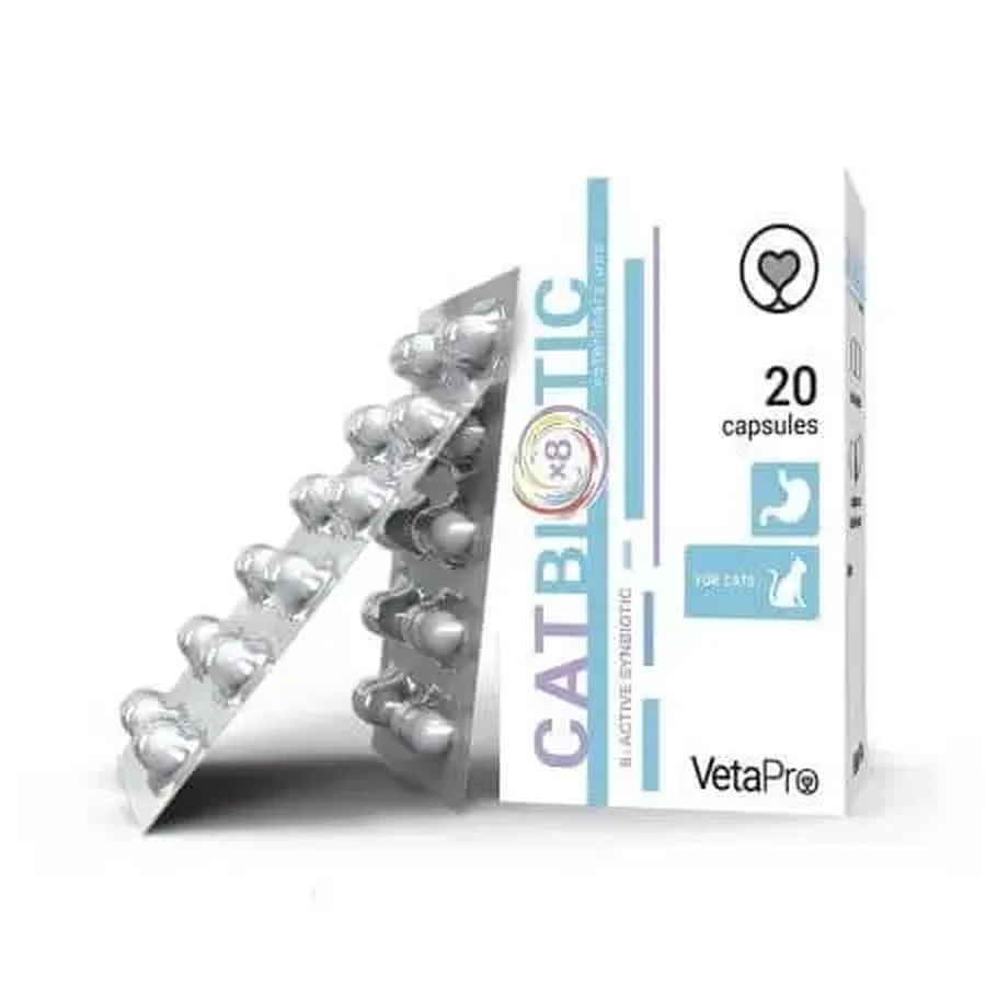 Пищеварительная пребиотическая добавка для кошек Catbiotic, 20 капсул, Vetapro: цены и характеристики