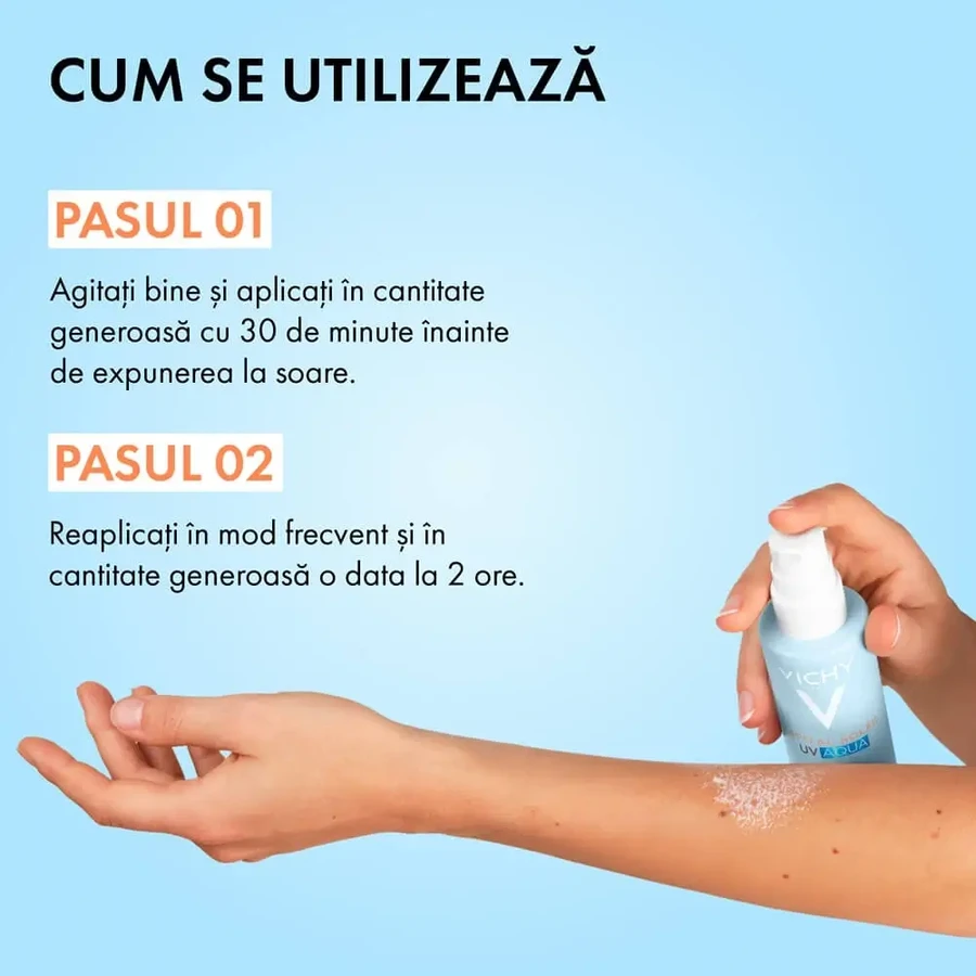 Зволожуючий спрей для обличчя та тіла із захистом від сонця SPF 50 Capital Soleil Soleil UV Aqua, 200 мл, Vichy: ціни та характеристики
