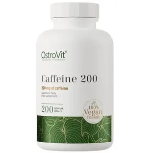 Енергетична добавка з кофеїном Caffeine, 200 мг, 200 таблеток, OstroVit
