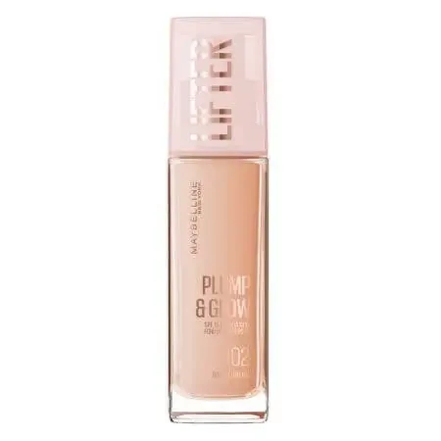 Освітлююча тональна основа відтінку 102 Lifter Plump & Glow, 30 мл, Maybelline: ціни та характеристики