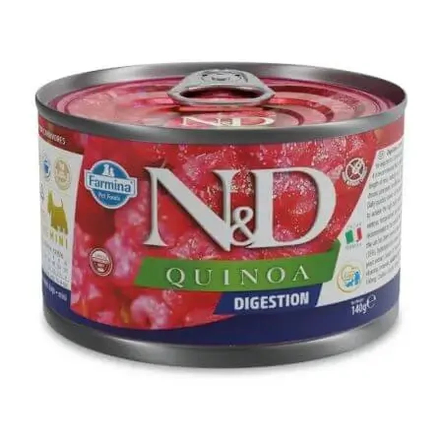 Влажный корм с ягненком для взрослых собак Adult Mini Quinoa Digestion N&D, 140 г, Farmina: цены и характеристики