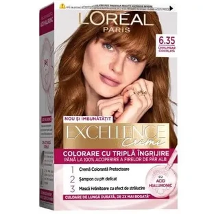 Краска для волос с гиалуроновой кислотой Excellence Color Creme 6.35 Chocolate Brown, 192 мл, Loreal