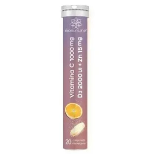 Витамин C + D3 + цинк, 20 шипучих таблеток, BioSunLine