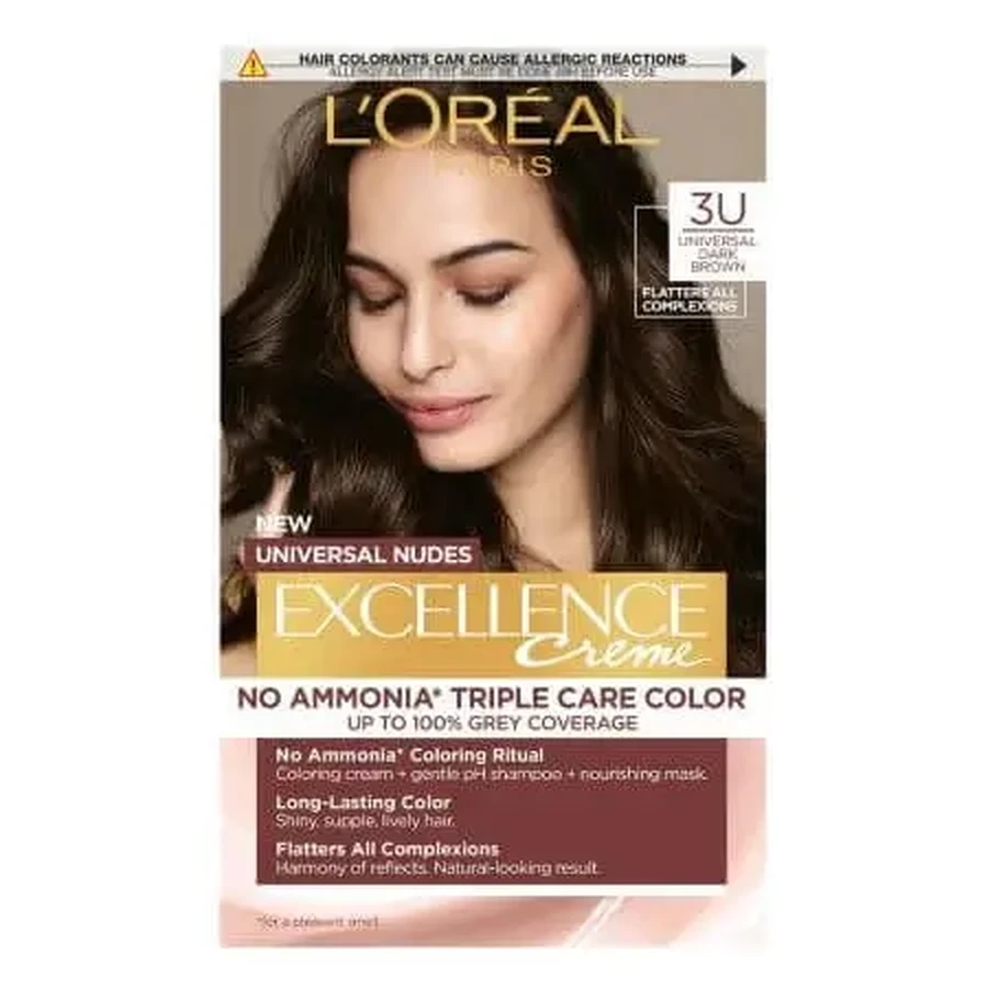 Краска для волос без аммиака Excellence Universal Универсальный темно-коричневый, 192 мл, Loreal: цены и характеристики