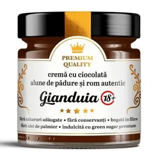 Шоколадний крем Gianduia 18+ Secretele Ramonei з шоколадом, фундуком та справжнім ромом, 250 г, Remedia Laboratories