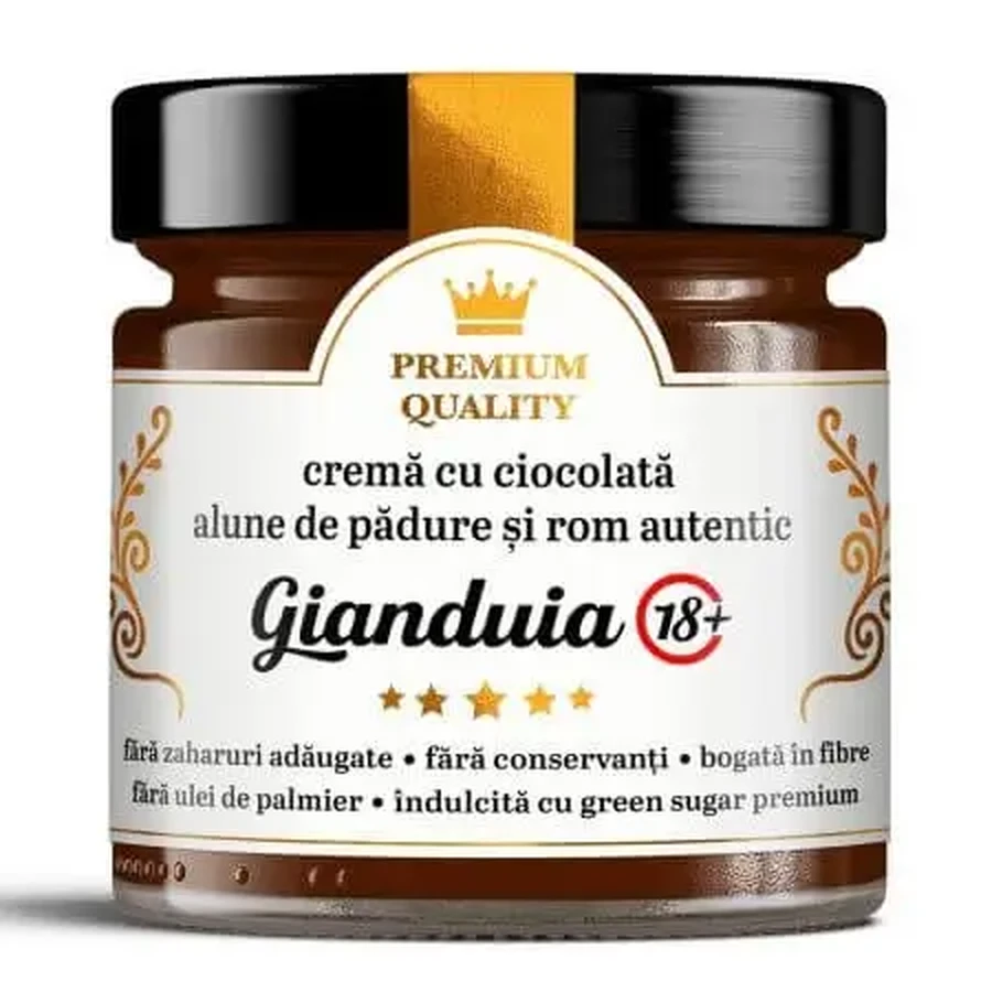 Шоколадный крем Gianduia 18+ Secretele Ramonei с шоколадом, лесными орехами и настоящим ромом, 250 г, Remedia Laboratories: цены и характеристики