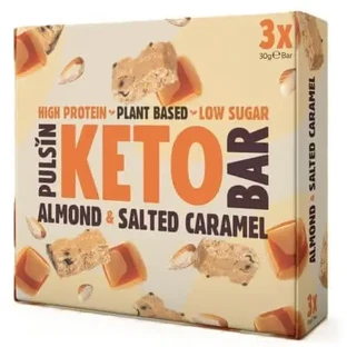 Протеиновый батончик с миндалем и соленой карамелью Keto Bar, 3x30 г, Пульсин