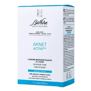 Кислотний мікропілінговий лосьйон з 3 кислотами Aknet, 10 серветок, Bionike