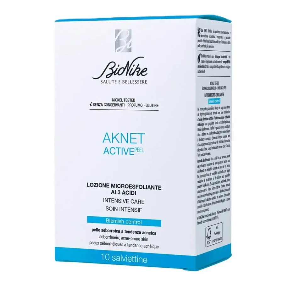 Кислотний мікропілінговий лосьйон з 3 кислотами Aknet, 10 серветок, Bionike: ціни та характеристики