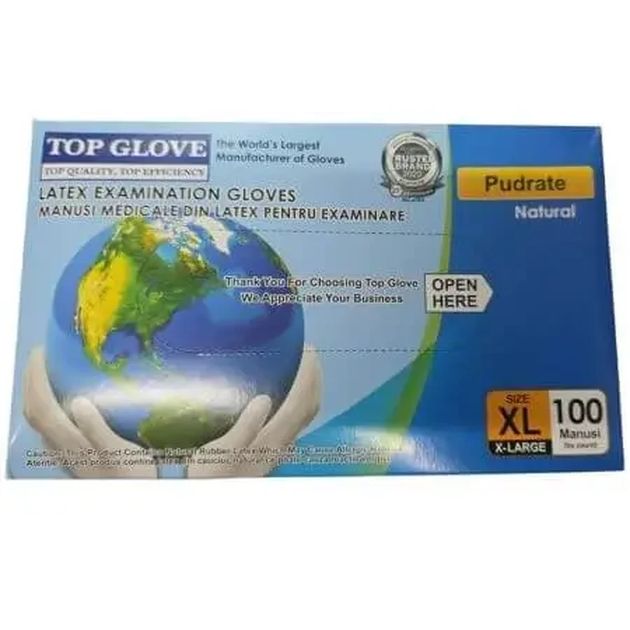 Рукавички латексні Roval Med, XL (113 мм), 100 штук, Top Glove: ціни та характеристики