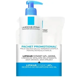 La Roche-Posay Lipikar Syndet AP+, 400 мл + Поповнювач, 400 мл, La Roche-Posay