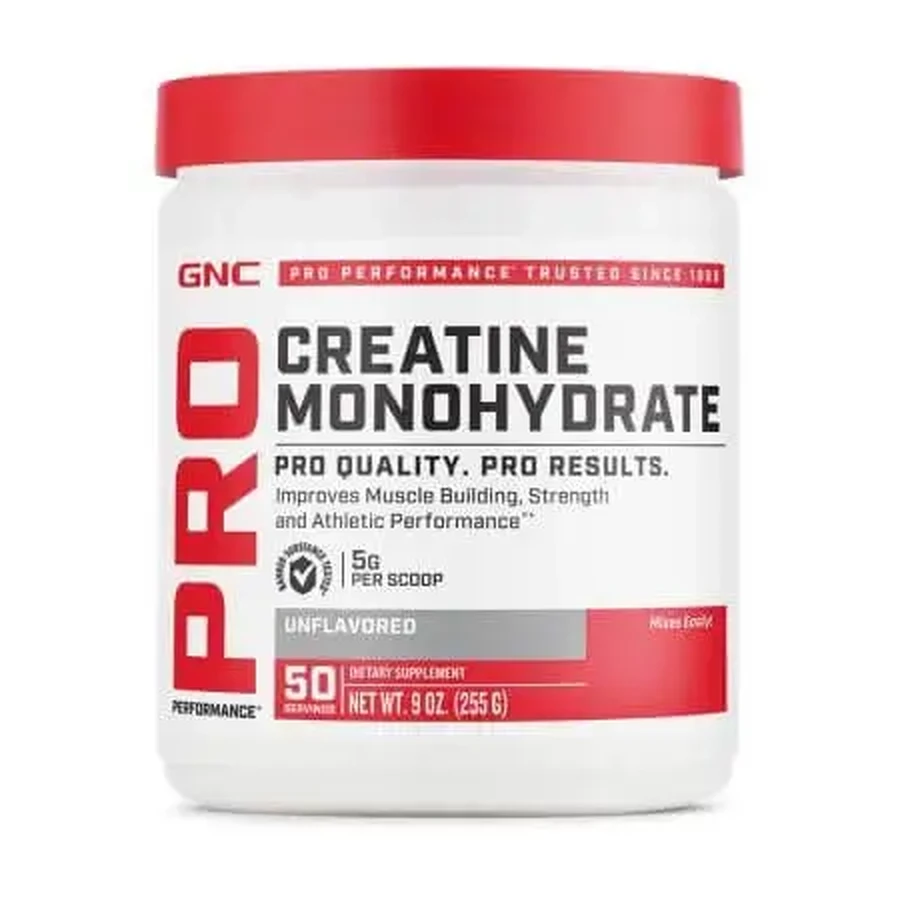 Креатин моногидрат без ароматизаторов Pro Performance, 255 г, GNC: цены и характеристики