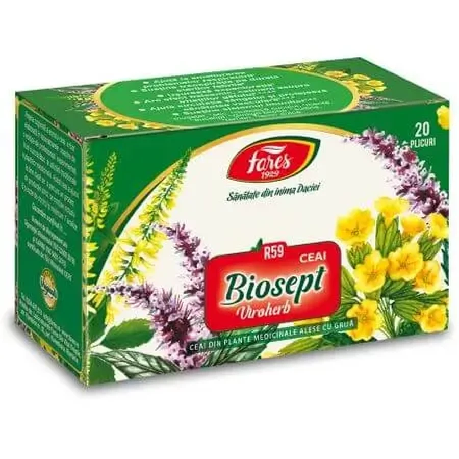 Трав'яний чай Biosept Viroherb R59, 20 пакетиків, Fares: ціни та характеристики