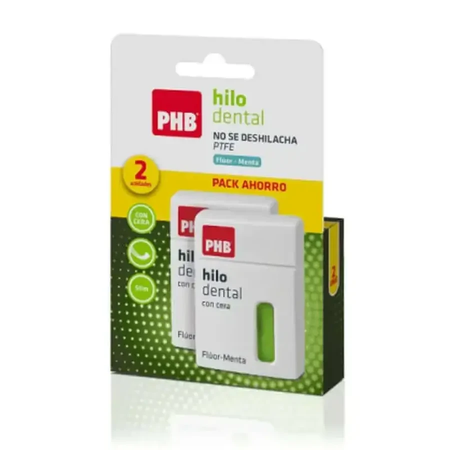 PHB Duplo Зубная нить с фтором и мятой с воском 2 x 50 M: цены и характеристики