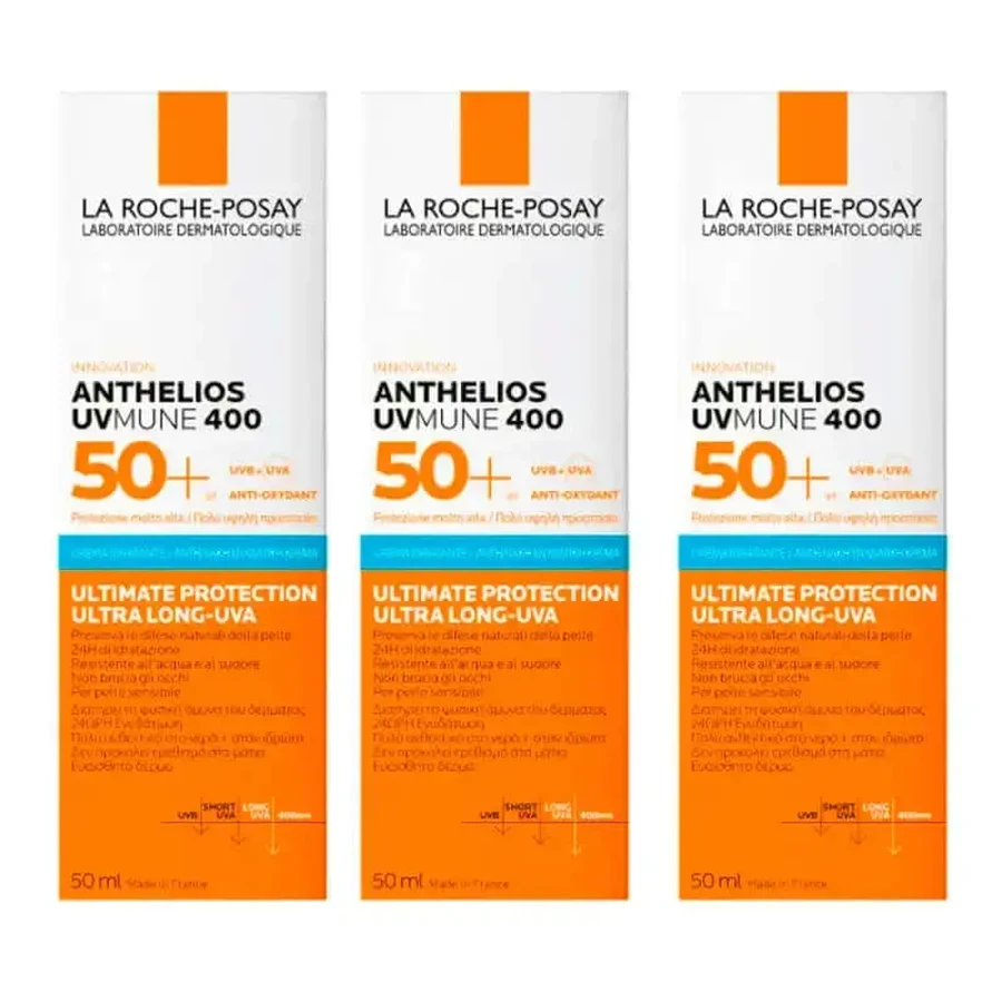 La Roche Posay Потрійний сонцезахисний крем Triple Anthelios Uvmune 400 Spf50+, 3 x 50 мл: ціни та характеристики