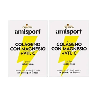Amlsport Коллаген с магнием + витамин С со вкусом клубники, 2X20 палочек