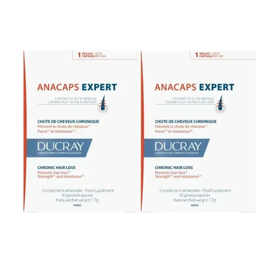 Ducray Anacaps Expert проти випадіння волосся, упаковка 2 х 30 капсул: ціни та характеристики
