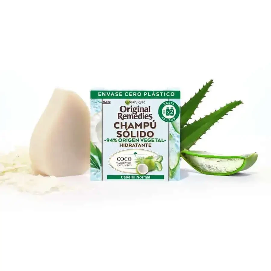 Твердый шампунь Garnier Original Remedies - органический кокос и алоэ вера для нормальных волос, жирных корней: цены и характеристики