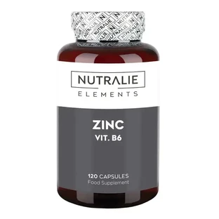 Nutralie Цинк з вітаміном B6 від прищів, акне, волосся, шкіри, веганські, 120 капсул