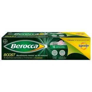 Berocca Boost Магній, вітаміни та мінерали з гуараною, 15 шипучих таблеток