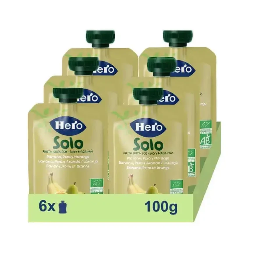 Hero Baby Pack Eco Sachets Only Banana, Pear & Orange, 6 X 100 грамм: цены и характеристики