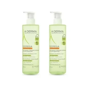 A-Derma Exomega Очищающий гель 2 в 1, 2X500 мл
