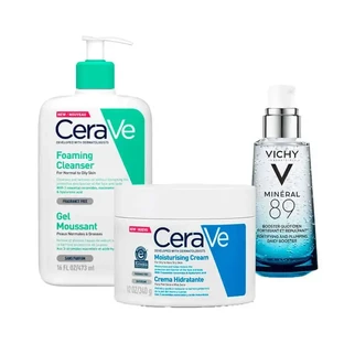 Vichy Mineral 89 50ml pack unisex routine +Cerave пенящийся гель 473ml +Cerave увлажняющий крем 340gr