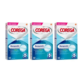 Corega Triplo Whitening Отбеливающие очищающие таблетки, 3 х 30 шт.