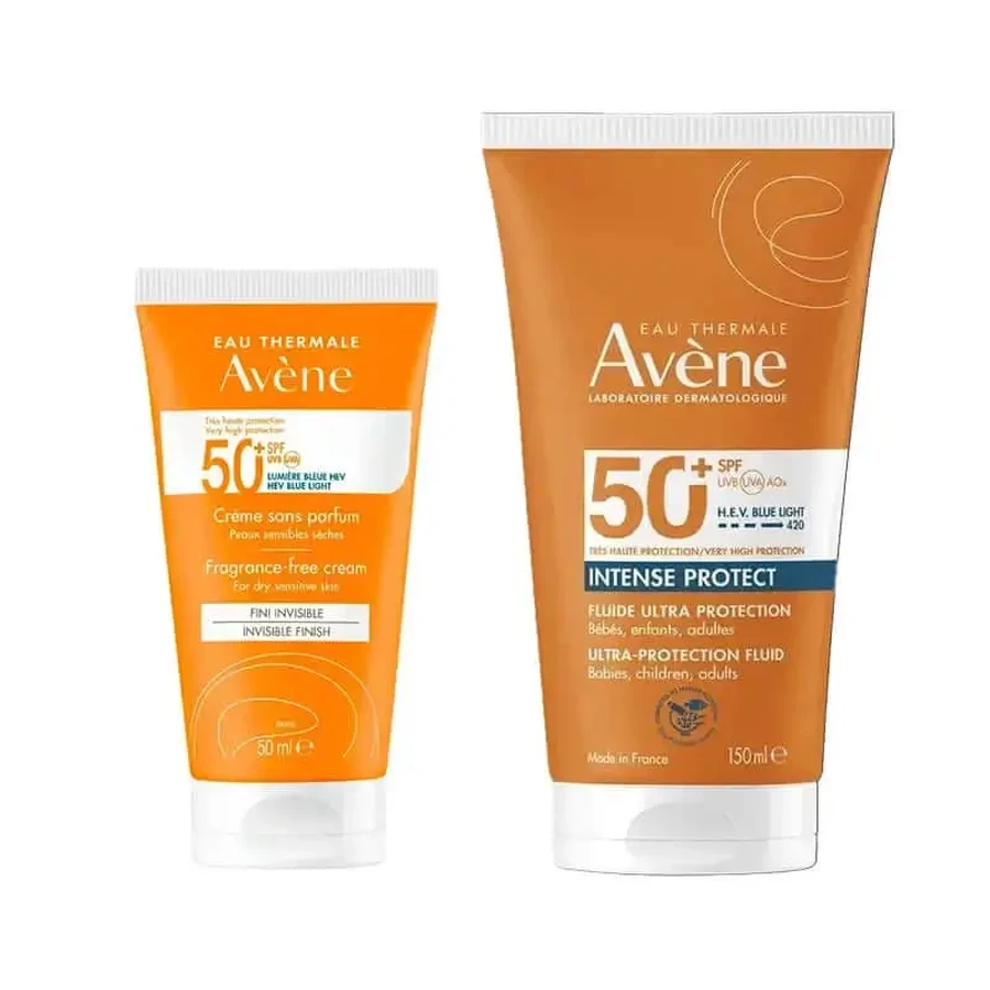 Avene Крем без запаху Spf 50+ 50 мл + Інтенсивний захист Spf50+ 150 мл: ціни та характеристики