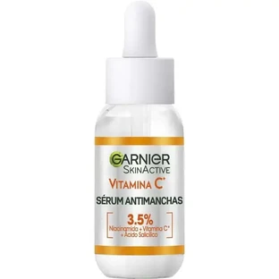 Сыворотка Garnier Anti-Blemish Serum с витамином С, ниацинамидом и салициловой кислотой. Уменьшает 43% темных пятен.