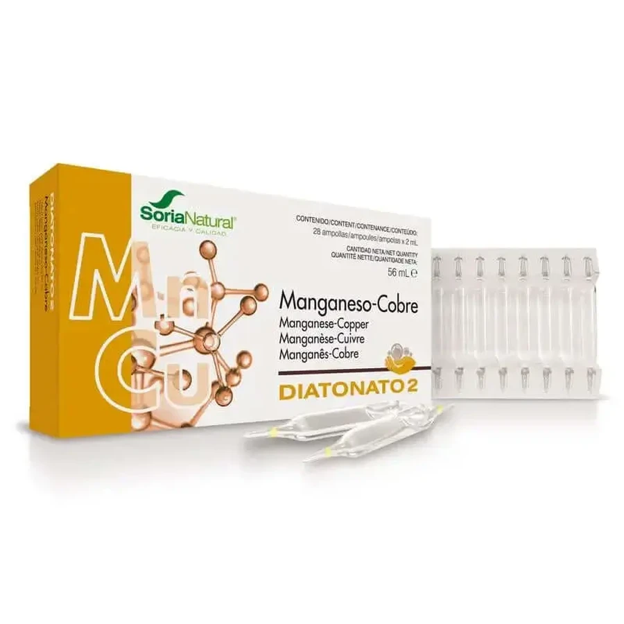 Soria Natural Diatonat 2 Марганець / Мідь, 200 флаконів по 2 мл: ціни та характеристики