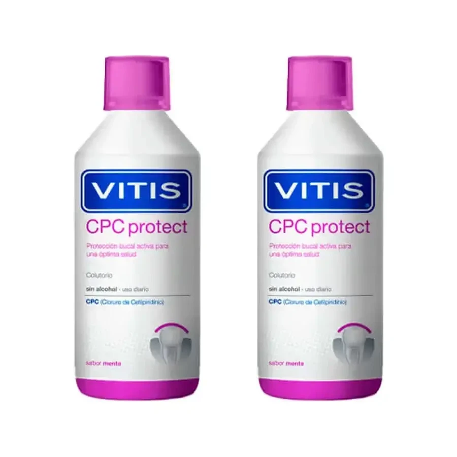 VITIS Duplo Cpc Protect Ополіскувач для порожнини рота без спирту 2х500 мл: ціни та характеристики