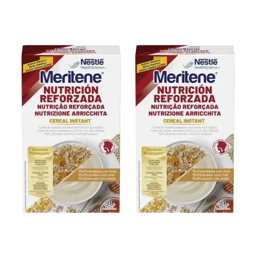 Сухі сніданки швидкого приготування Meritene Immuno Cereal 8 злаків з медом, 2X520 гр: ціни та характеристики