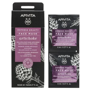 Apivita Express Beauty Маска для лица для сияния и гладкости текстуры с артишоком 2х8 мл